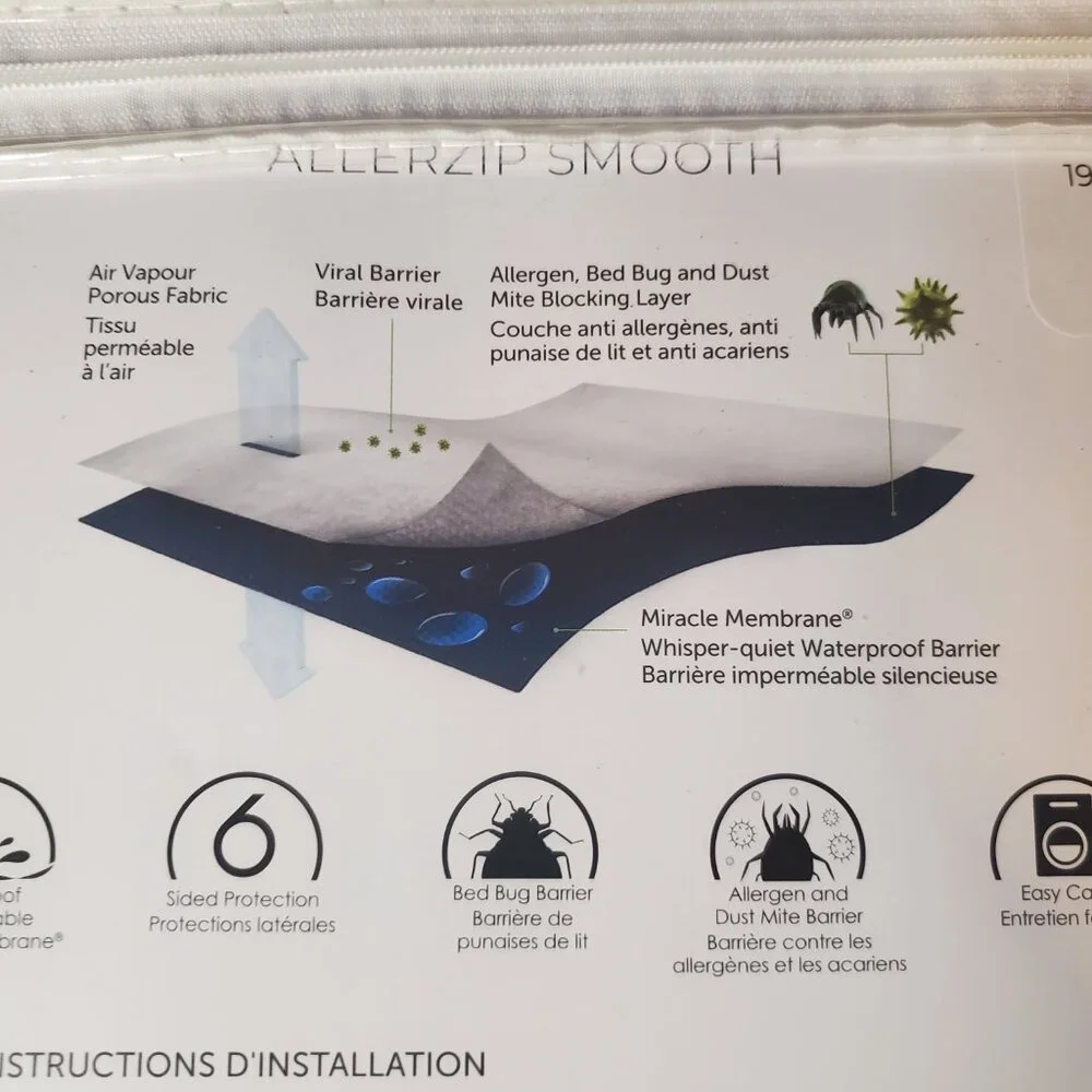 New - King Size Protect-A-Bed AllerZip Smooth Mattress Encasement - Waterproof
